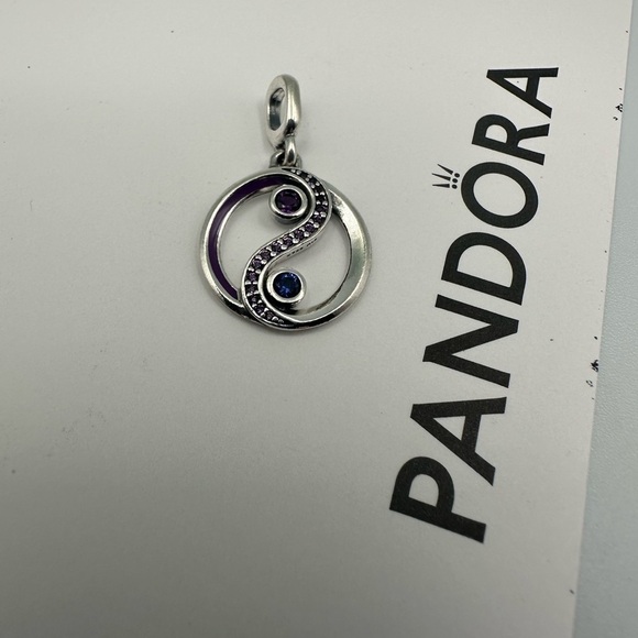 Pandora Sterling Silver Yin & Yang Balance Medallion Charm with Enamel & Crystal - Picture 2 of 9